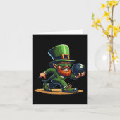Leprechaun Bowling Bowler T-shirt St. Patricks Day Kaart (Gele Bloem)