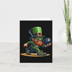 Leprechaun Bowling Bowler T-shirt St. Patricks Day Kaart