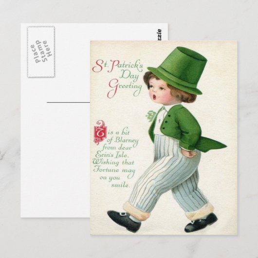 Leprechaun Boy St Patrick's Day Kaart (Voorkant / Achterkant)