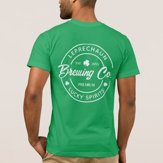 Leprechaun Brewing Co St Patricks Day Party Bier T-shirt (Achterkant)