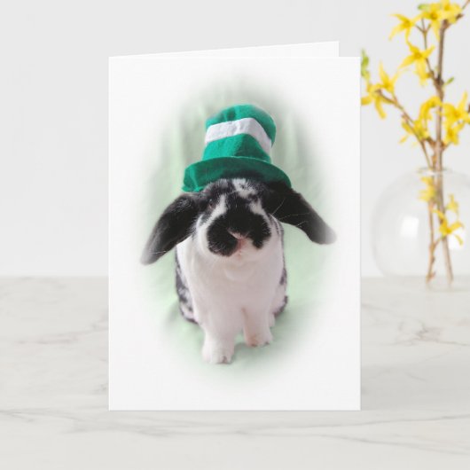 Leprechaun Bunny Card Kaart (Gele Bloem)