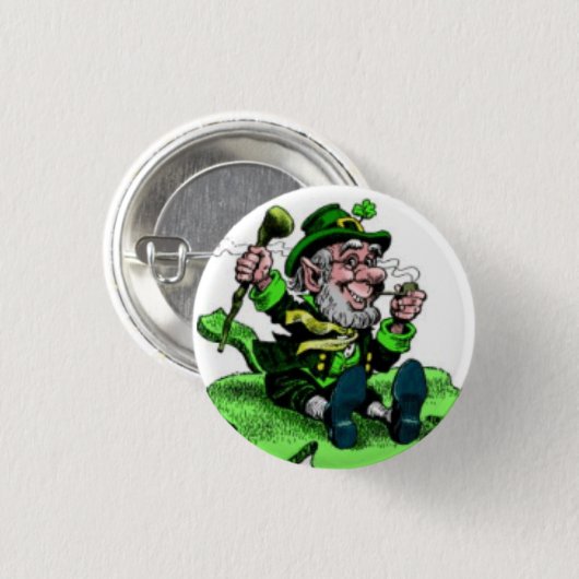 Leprechaun Button! Ronde Button 3,2 Cm (Voorkant /achterkant)