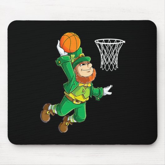 Leprechaun Bysketbyll Dunk St Patricks Day Boys Me Muismat (Voorkant)