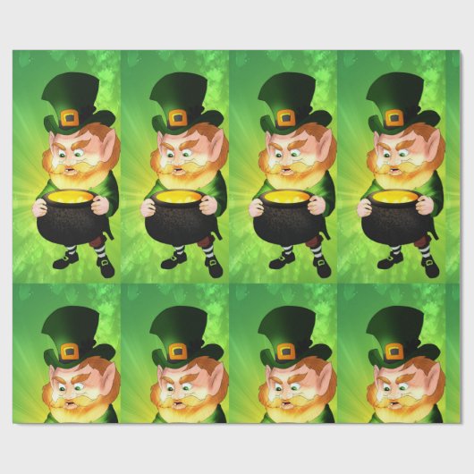 Leprechaun Cadeaupapier (Vlak)