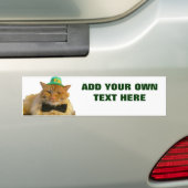 Leprechaun Cat met jouw tekst Bumpersticker (Op auto)