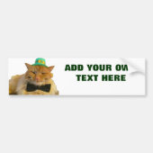Leprechaun Cat met jouw tekst Bumpersticker (Voorkant)