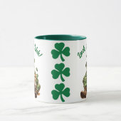 Leprechaun Cat met Shamrock | Geluk van de Ieren Mok (Midden)