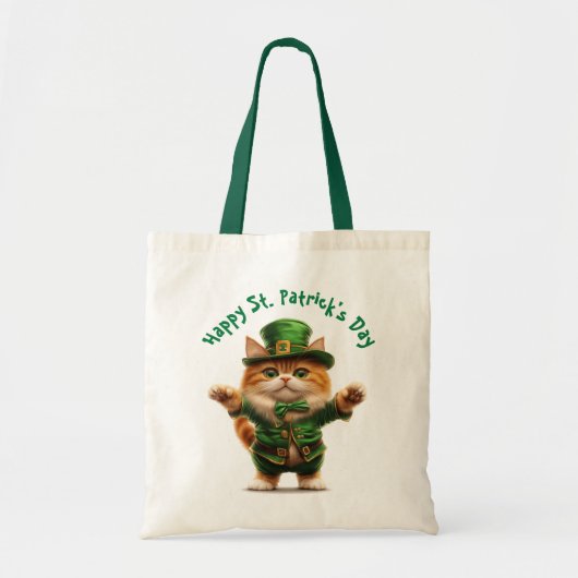 Leprechaun Cat St. Patrick’s Day Sweatshirt – Scha Tote Bag (Voorkant)