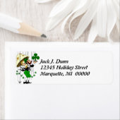 Leprechaun Catching Shamrocks Return address Label (Insitu)