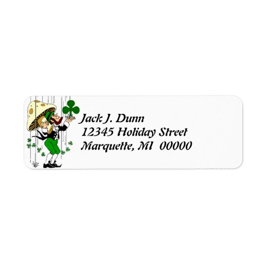 Leprechaun Catching Shamrocks Return address Label (Voorkant)