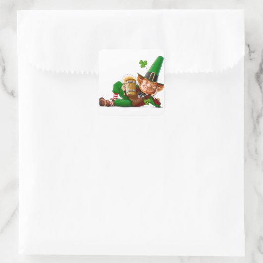 Leprechaun Cheer Vierkante Sticker (Tas)