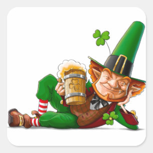 Leprechaun Cheer Vierkante Sticker