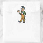 Leprechaun, Cigar, Top Hat  St. Patrick's Ronde Sticker (Tas)