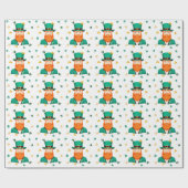 Leprechaun Clover Shamrock Patrick's Day Cadeaupapier (Vlak)