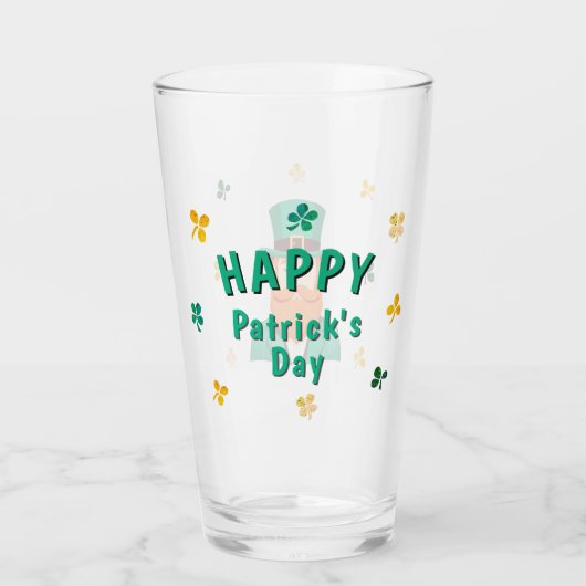 Leprechaun Clover Shamrock Patrick's Day Glas (Achterkant)