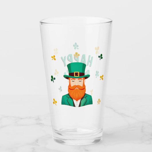 Leprechaun Clover Shamrock Patrick's Day Glas (Voorkant)