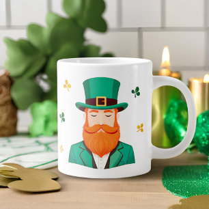 Leprechaun Clover Shamrock Patrick's Day Grote Koffiekop
