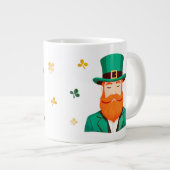 Leprechaun Clover Shamrock Patrick's Day Grote Koffiekop (Voorkant rechts)