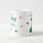 Leprechaun Clover Shamrock Patrick's Day Grote Koffiekop (Voorkant)