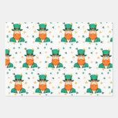Leprechaun Clover Shamrock Patrick's Day Inpakpapier Vel (Voorkant 2)