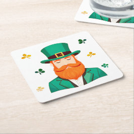 Leprechaun Clover Shamrock Patrick's Day Kartonnen Onderzetters