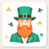 Leprechaun Clover Shamrock Patrick's Day Kartonnen Onderzetters (Voorkant)