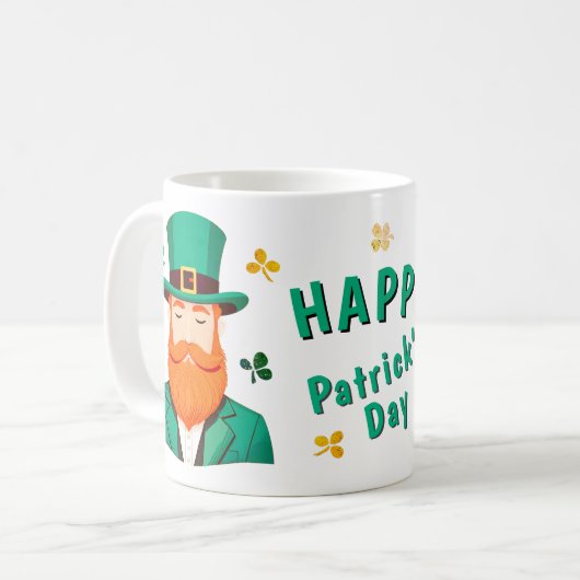 Leprechaun Clover Shamrock Patrick's Day Koffiemok (Voorkant links)