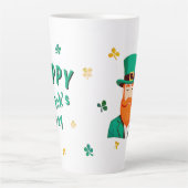 Leprechaun Clover Shamrock Patrick's Day Latte Mok (Voorkant)