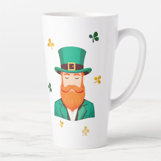 Leprechaun Clover Shamrock Patrick's Day Latte Mok (Rechts)