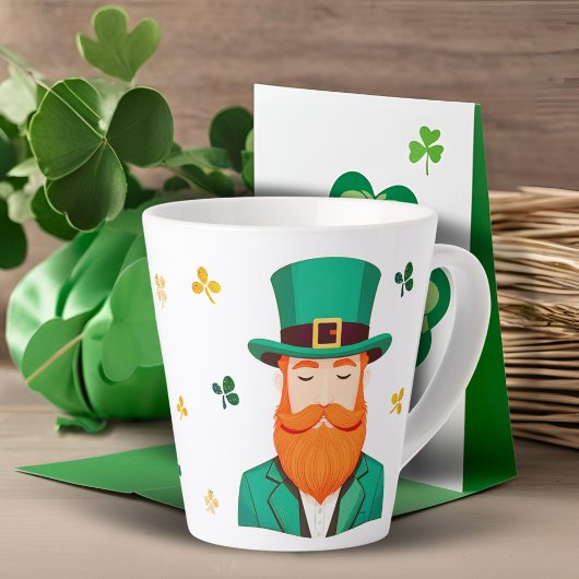 Leprechaun Clover Shamrock Patrick's Day Latte Mok