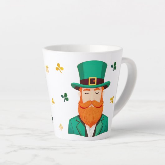 Leprechaun Clover Shamrock Patrick's Day Latte Mok (Rechterhoek)