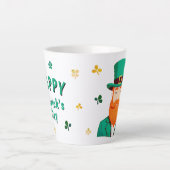 Leprechaun Clover Shamrock Patrick's Day Latte Mok (Voorkant)