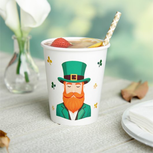 Leprechaun Clover Shamrock Patrick's Day Papieren Bekers (Insitu)