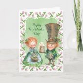 Leprechaun & Clover | St Patrick's Day Kaart (Voorkant)