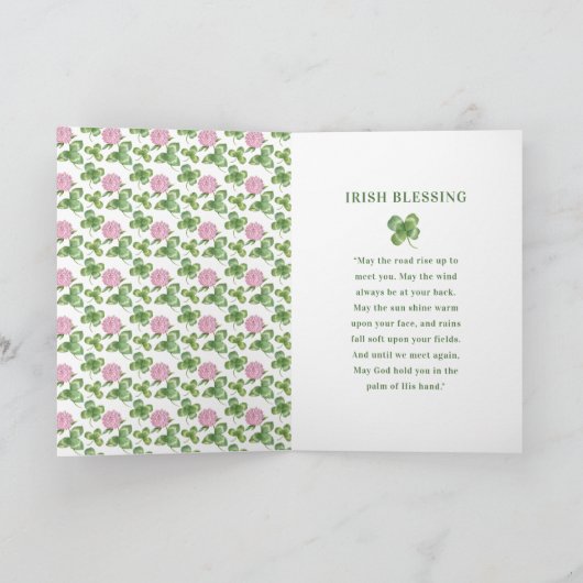 Leprechaun & Clover | St Patrick's Day Kaart (Binnen)