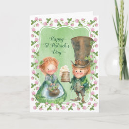 Leprechaun & Clover | St Patrick's Day Kaart