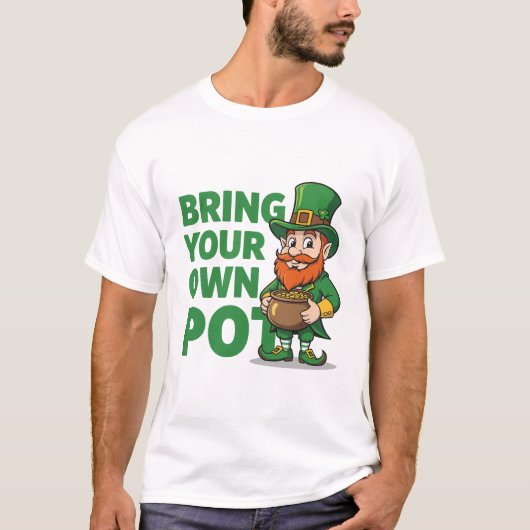 Leprechaun Coffers Bring Your Own Pot  T-shirt (Voorkant)