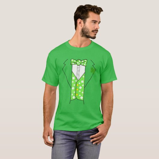 Leprechaun Costume Irish Tuxedo Funny Kinder St Pa T-shirt (Voorkant volledig)