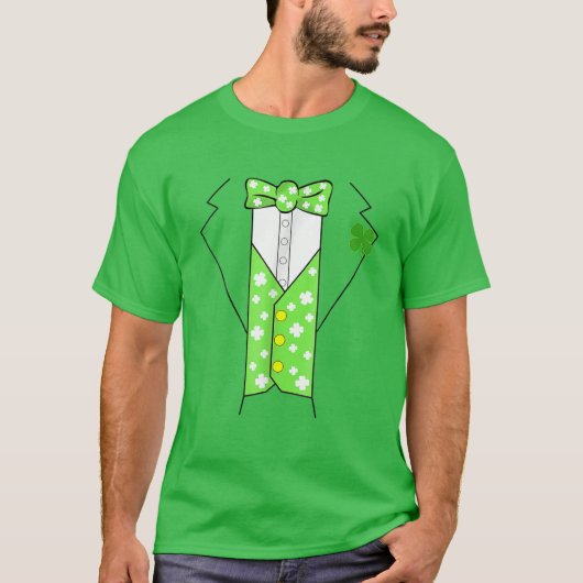 Leprechaun Costume Irish Tuxedo Funny Kinder St Pa T-shirt (Voorkant)