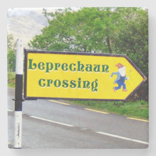 Leprechaun, Crossing, Sign, Dingle, Kerry, Ierland Stenen Onderzetter