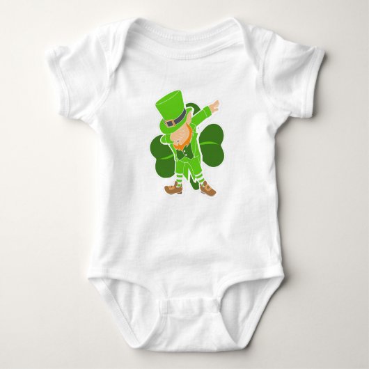 Leprechaun Dab Dance Street Baby shower Romper (Voorkant)