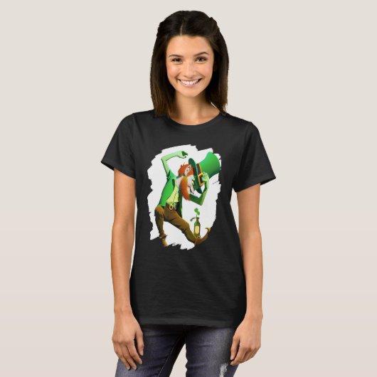 Leprechaun Dabbing Dancing Dance St Patricks Day   T-shirt (Voorkant volledig)