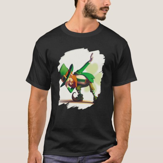 Leprechaun Dabbing Dancing Dance St Patricks Day T-shirt (Voorkant)