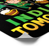Leprechaun Dancing Flags Beer Iers Vandaag Indiase Poster (Hoek)