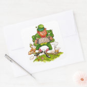 Leprechaun Dansa Jig, Happy St. Patrick's Day Vierkante Sticker (Envelop)