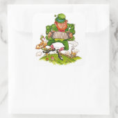 Leprechaun Dansa Jig, Happy St. Patrick's Day Vierkante Sticker (Tas)