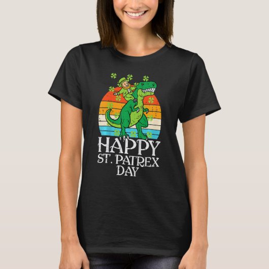 Leprechaun Dino Happy St Patrex Patricks Day Toddl T-shirt (Voorkant)