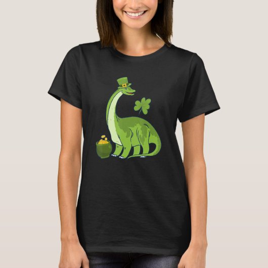 Leprechaun Dinosaur Shamrock St Patricks Day Anima T-shirt (Voorkant)