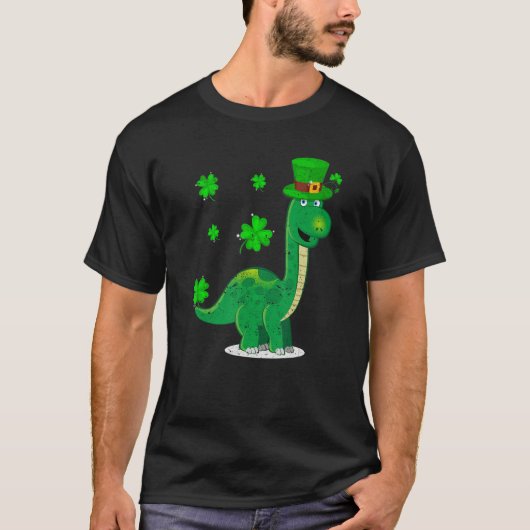 Leprechaun Dinosaur Shamrock St Patricks Day Anima T-shirt (Voorkant)