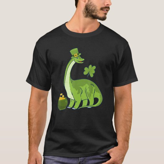 Leprechaun Dinosaur Shamrock St Patricks Day Anima T-shirt (Voorkant)